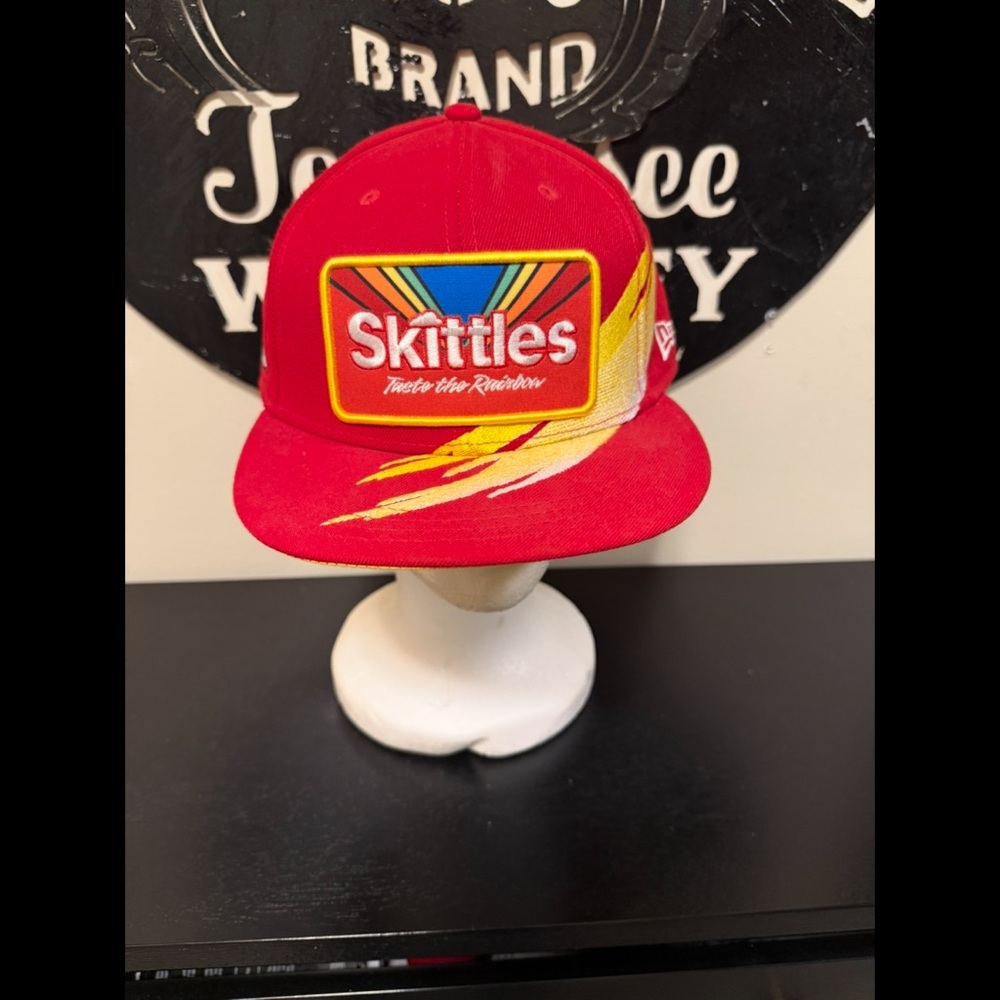 Kyle Busch New Era Red Skittles 59Fifty Brush adjustable SnapBack Hat